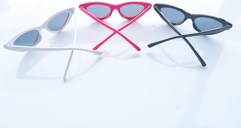 FOURCHEN Sunglasses for kids, Bold Retro Oval Mod Thick Frame Sunglasses Round Lens Clout Goggles (cat eye white) - Image 4